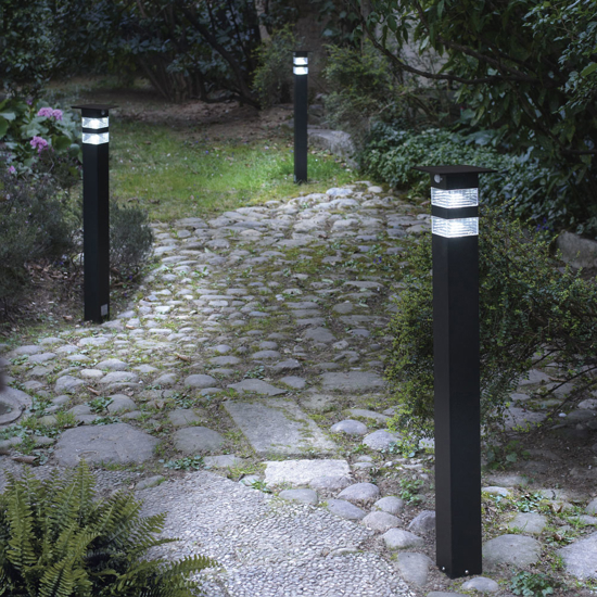 Lampione solare da giardino led 3w 6000k nero vivida