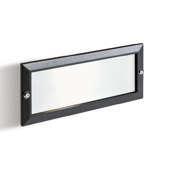 Segnapasso nero da esterno led 10w 3000k per incasso parete ip65