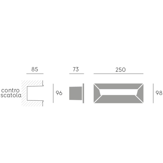 Segnapasso led rettangolare da incasso parete per esterno grafite ip65