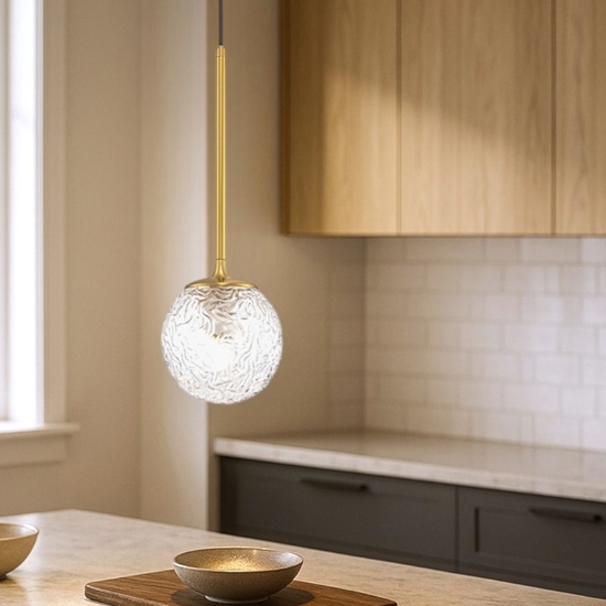 Maytoni ligero lampada a sospensione con sfera in vetro decorato