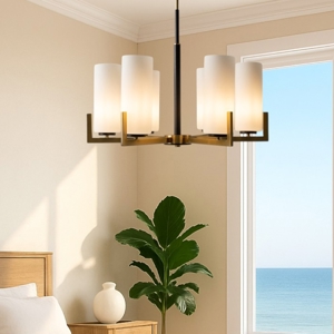 Maytoni fortano lampadario per camera da letto paralumi in vetro