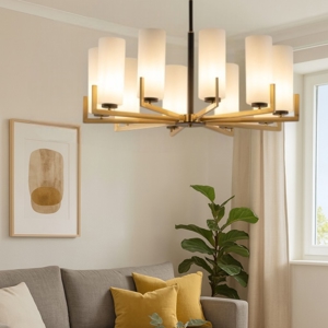 Maytoni fortano lampadario moderno 10 luci con paralumi cilindrici