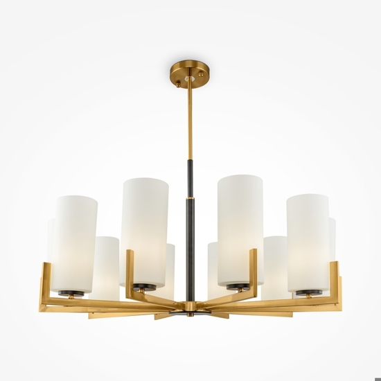 Maytoni fortano lampadario moderno 10 luci con paralumi cilindrici