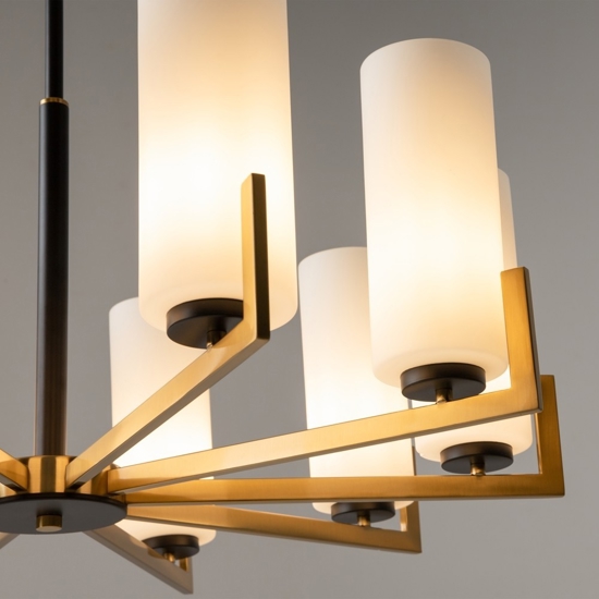Maytoni fortano lampadario moderno 10 luci con paralumi cilindrici