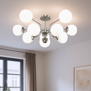 Maytoni erich plafoniera moderna colore argento 10 luci