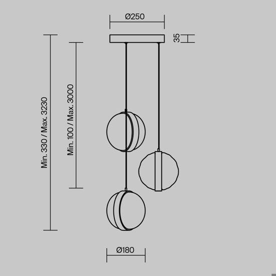 Maytoni misterio lampadario per cucina led 2700k 3 luci