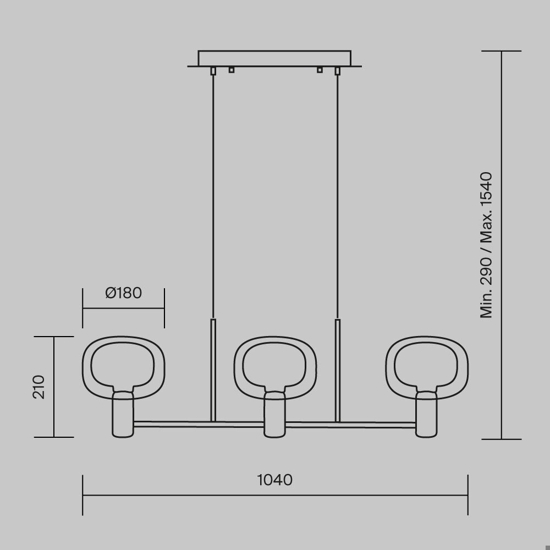 Maytoni vision lampadario per tavolo cucina design elegante