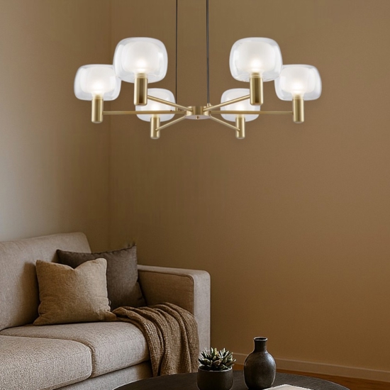 Maytoni vision lampadario moderno per soggiorno 6 luci