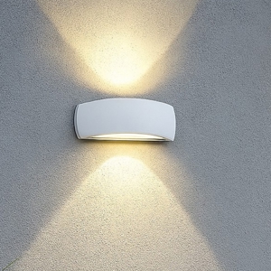 Giove ap1 ideal lux applique curvo per esterni ip54 bianco luce sopra sotto