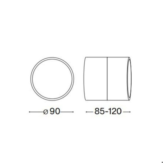 Omega ap round applique da esterno antracite ip54 led 7w 4000k orientabile