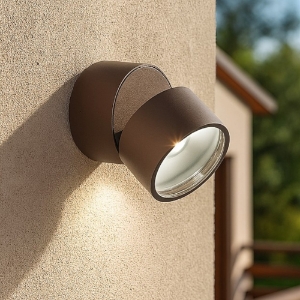 Omega ap round 4000k applique rotondo da esterno coffee led 7w ideal lux