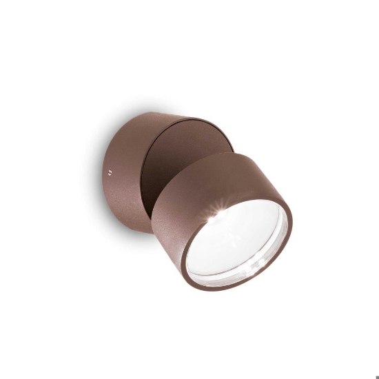 Omega ap round 4000k applique rotondo da esterno coffee led 7w ideal lux