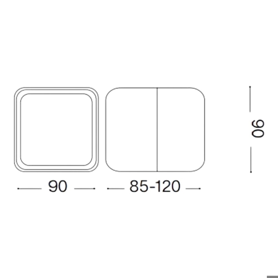 Omega ap square ideal lux applique da esterno bianco led 7w 4000k