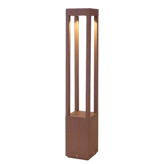 Lampione corten marrone led 10w 3000k da esterno ip54 illuminazione giardino