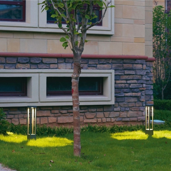 Lampione corten marrone led 10w 3000k da esterno ip54 illuminazione giardino