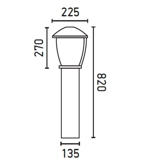 Lampione palo moderna da esterno ip44 grigio antracite