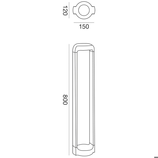 Gea luce eurus lampione da giardino led 4000k antracite ip65 h80 cm
