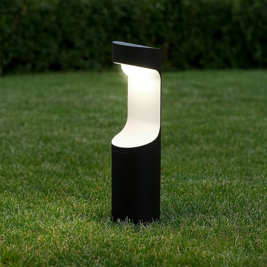 Lampioncino da giardino gea luce anhur ip54 moderno antracite 9w 4000k