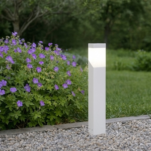Gea luce sury lampioncino 60cm da giardino bianco moderno squadrato