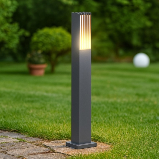 Marte pt1 lampione paletto da esterno ip44 antracite ideal lux