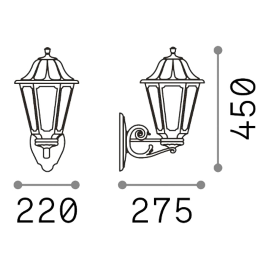 Ideal lux applique da esterno dafne ap1 big lanterna bianca