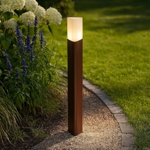 Pulsar pt1 paletto per esterno giardino ip44 marrone corten ideal lux