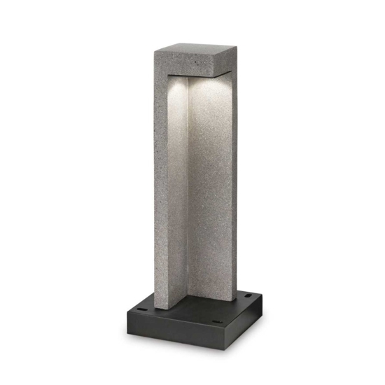 Ideal lux titano pt h49 3000k lampioncino grigio cemento led 9w