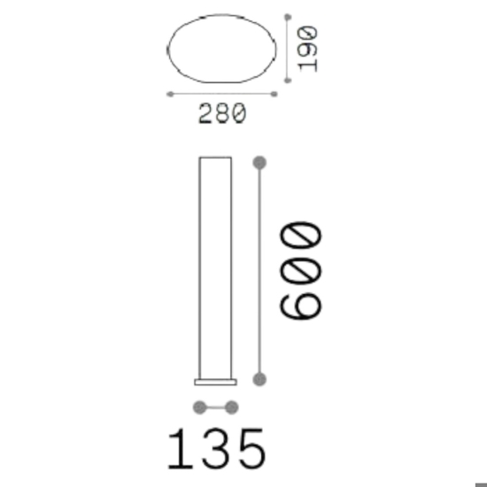 Clio mpt1 ideal lux lampione da giardino 60cm bianco