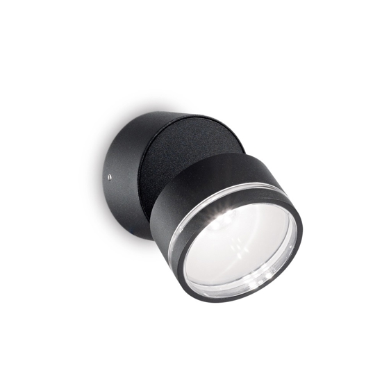 Omega ap round applique per esterno nero led 7w 4000k