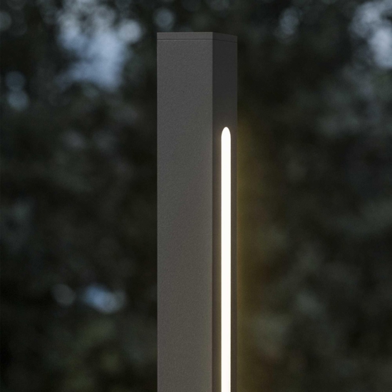 Lampione da giardino moderno jedi pt h120 ideal lux antracite led 19w 3000k