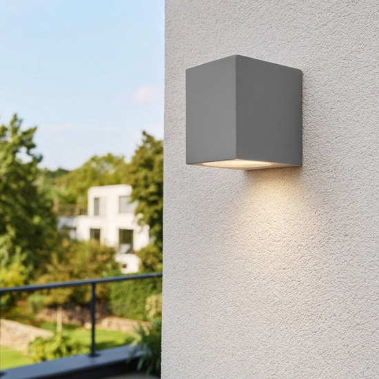 Up ap1 ideal lux applique da esterno cubo grigio ip44