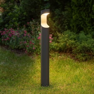 Lampione moderno da giardino nero gea luce anhur 9w 4000k