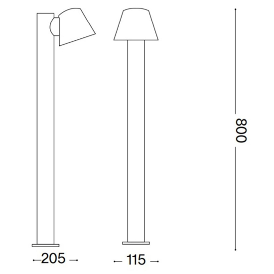Gas pt1 lampione per esterni giardino marrone ip43 ideal lux