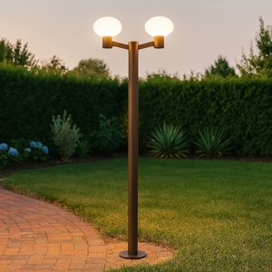 Lampione alto da giardino clio mpt2 ideal lux marrone 197cm