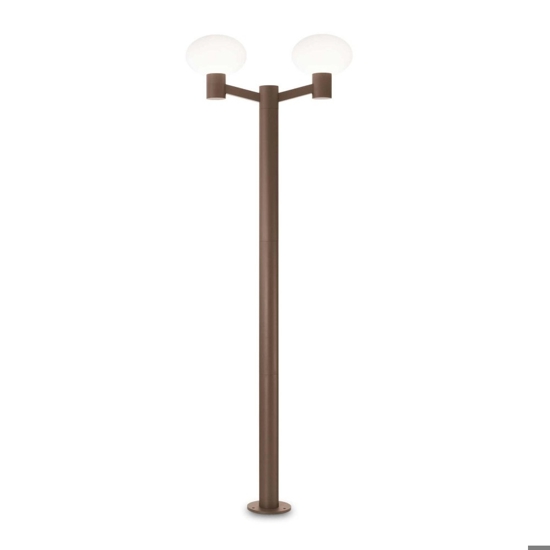 Lampione alto da giardino clio mpt2 ideal lux marrone 197cm