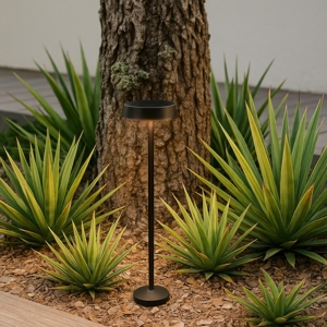 Lampione da giardino ip65 nero h41 cm linea light pistillo led