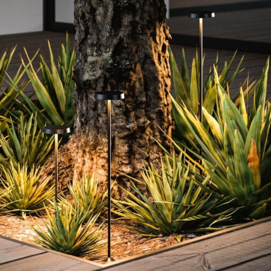 Lampione da giardino ip65 nero h41 cm linea light pistillo led