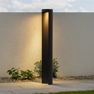 Lampione da giardino moderno led 9w 3000k cilindrico nero