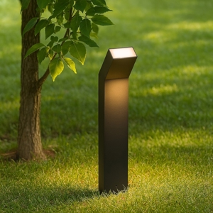 Lampione nero per giardini led 3000k basso moderno