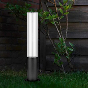 Lampioncino nero per giardini led 18w 3000k ip65 tubolare