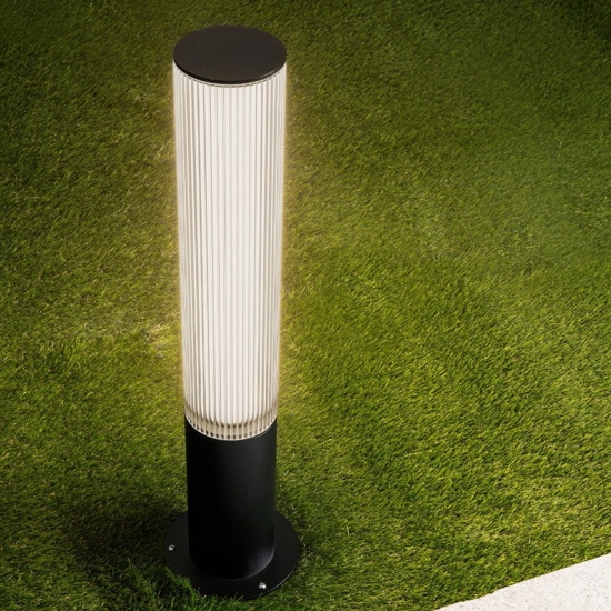 Lampioncino nero per giardini led 18w 3000k ip65 tubolare