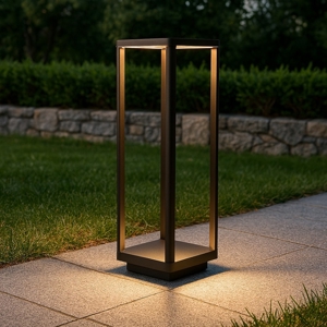 Lampione quadrato nero moderno da giardino led 9w 3000k