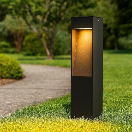 Lampioncino moderno nero da giardino led 7w 3000k