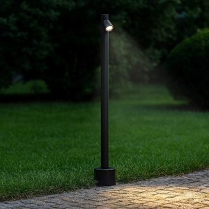 Lampione da giardino nero led 4w 3000k moderno cilindrico