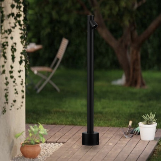Lampione da giardino nero led 4w 3000k moderno cilindrico