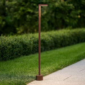 Lampione 95cm design da giardino corten anti salsedine led