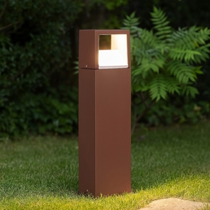 Lampione da giardino marrone corten moderno led 3000k 4000k 6500k ip54