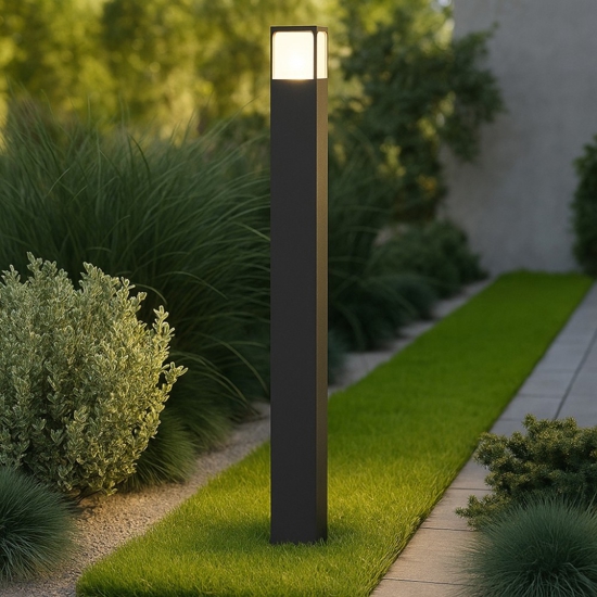 Gea luce lampione da giardino ip44 antracite h80 cm