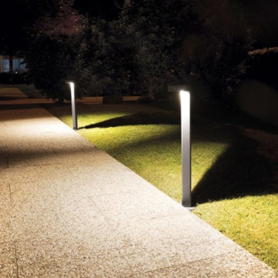 Gea luce lampione da giardino led 13w 4000k antracite ip65 h80 cm