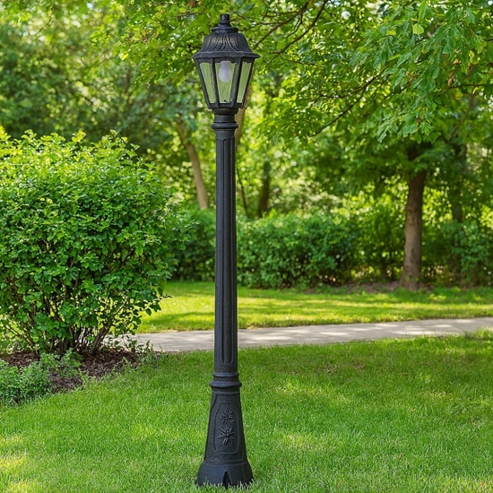 Lampione da giardino 182cm design lanterna nera top light asti